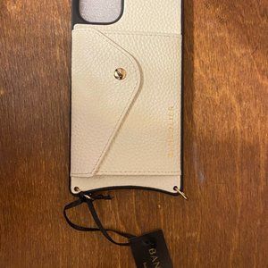 Donna Side Slot Bandolier Case in Ivory and Gold, iPhone 11, NWT